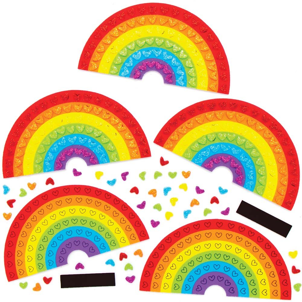 Rainbow Heart Mosaic Magnet Kits (Pack of 5)