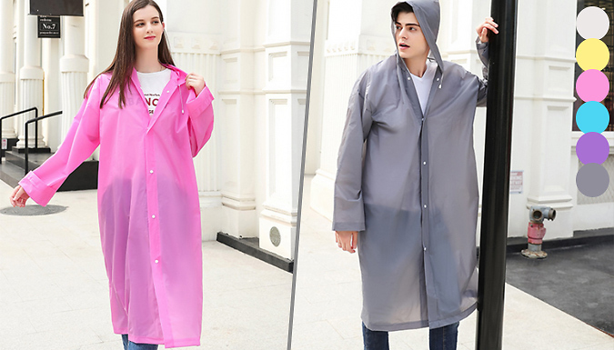 Hey4beauty Unisex Oversized Hooded Raincoat - 6 Colours