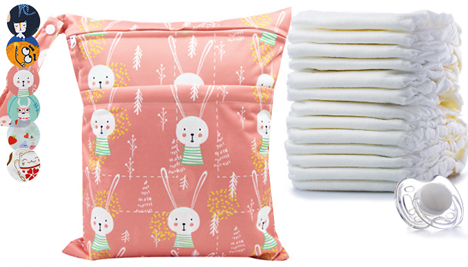 Hey4beauty Double Pocket Wet Nappy Bag - 6 Styles