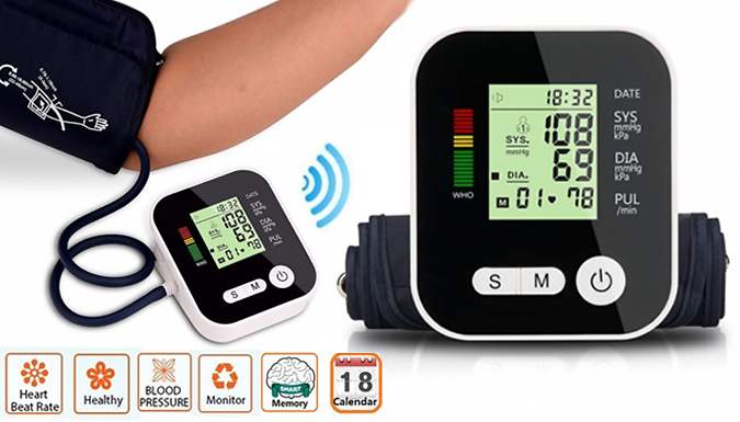 Yellogoods 4-in-1 Blood Pressure Monitor with LCD Display + Voice Function