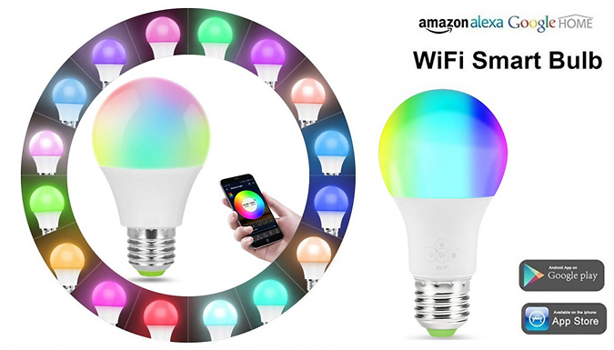 MBLogic 1, 2 or 4 Wi-Fi Smart LED Light Bulbs - Compatible with Alexa & Google Home