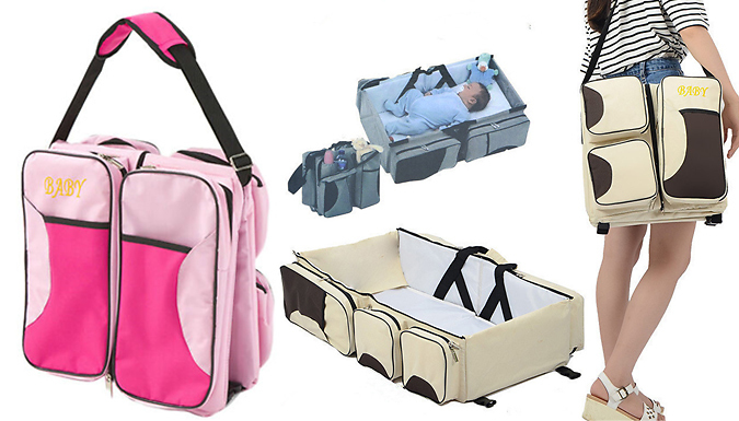 SecretStorz 3-in-1 Nappy Bag, Travel Bassinet & Changing Station - 6 Colours