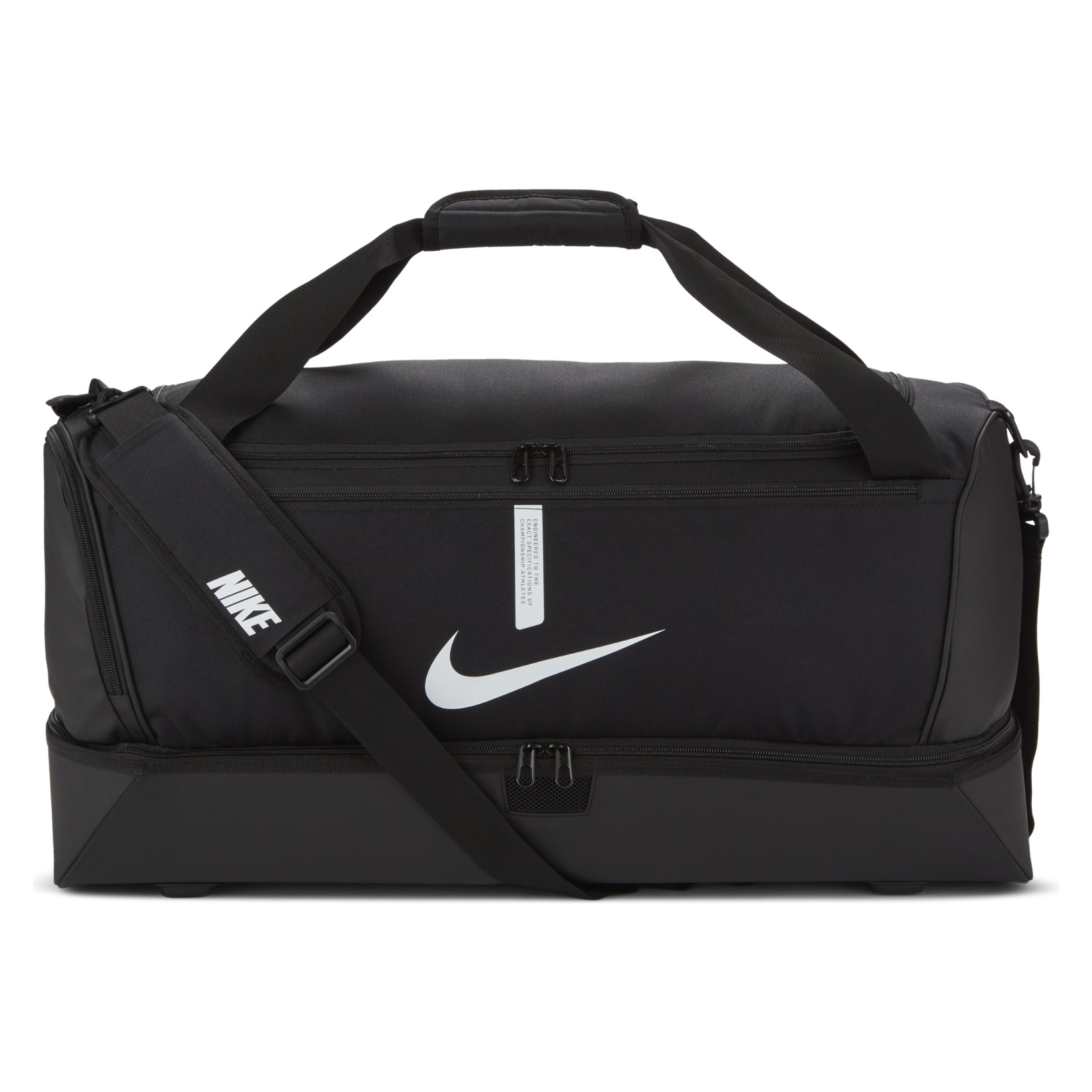 Nike Academy Team Hardcase Duffel Bag (Large) | Adult Unisex | Black/Black/White