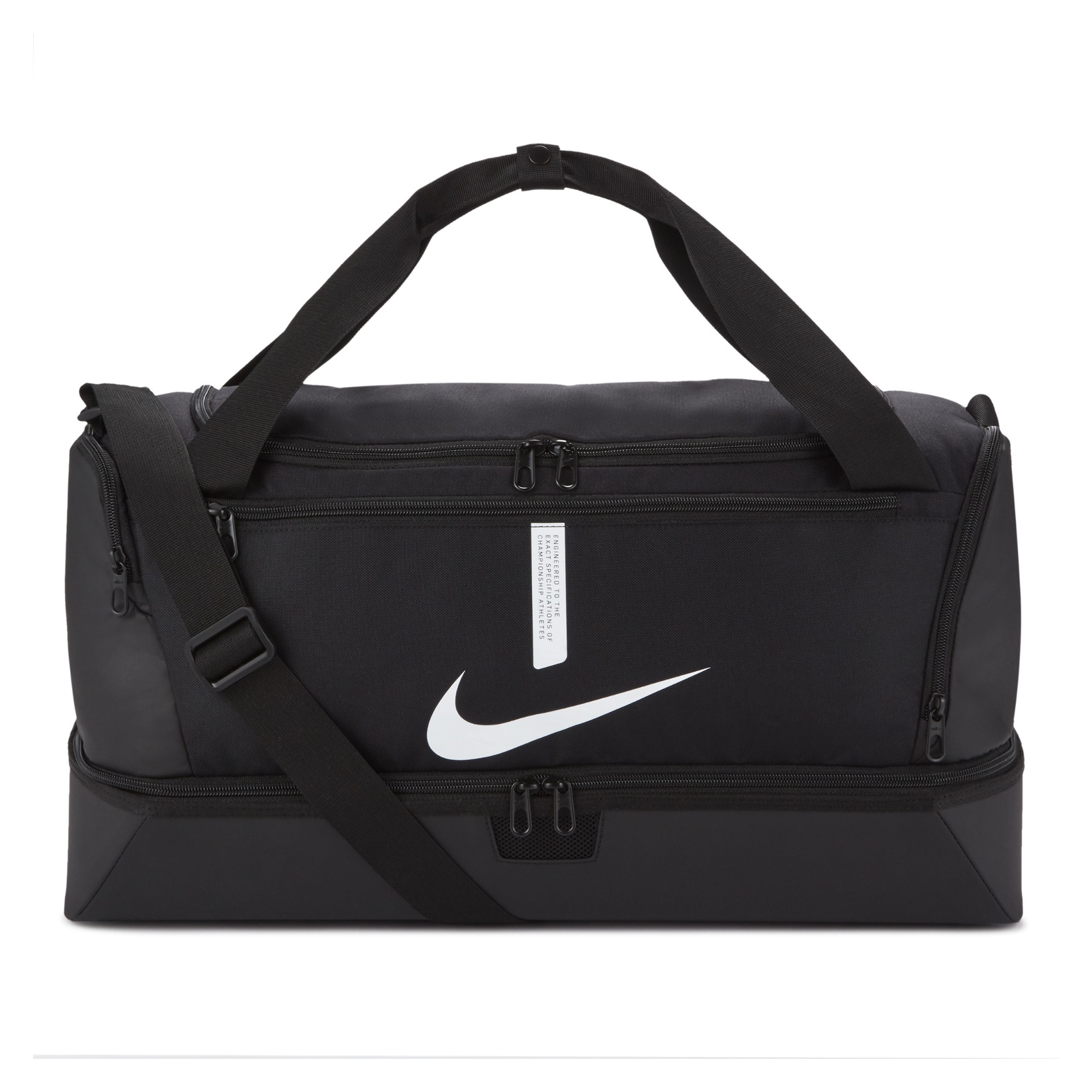 Nike Academy Team Hardcase Duffel Bag (Medium) | Adult Unisex | Black/Black/White