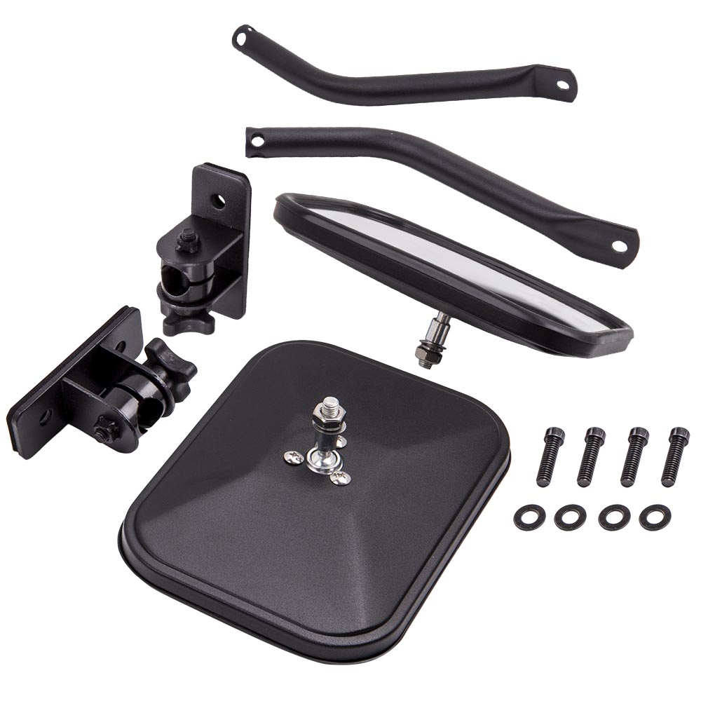 Black Doors Off Side View Mirrors for Jeep Wrangler JK 2007 2008-2018 New Pair