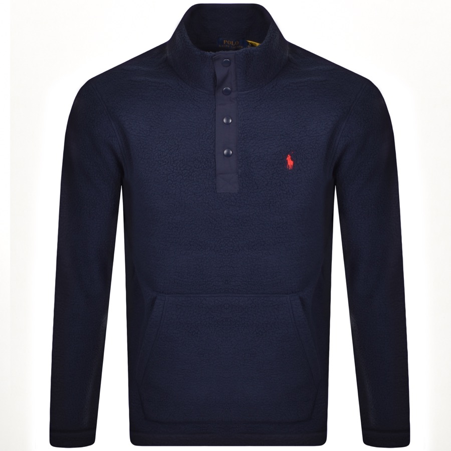Polo Ralph Lauren Men's Vintage Fleece Mockneck Sweatshirt - Cruise Navy - XXL