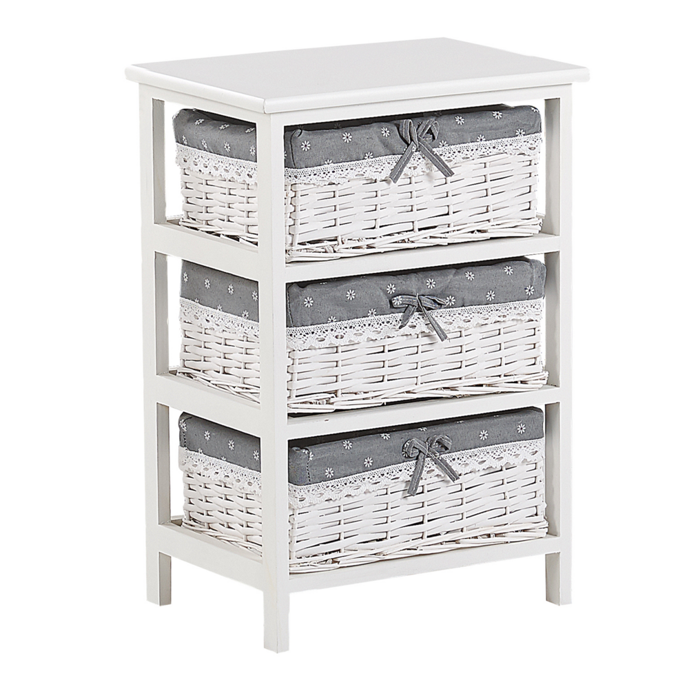 Beliani Ladekast met 3 manden wit/grijs ZURI