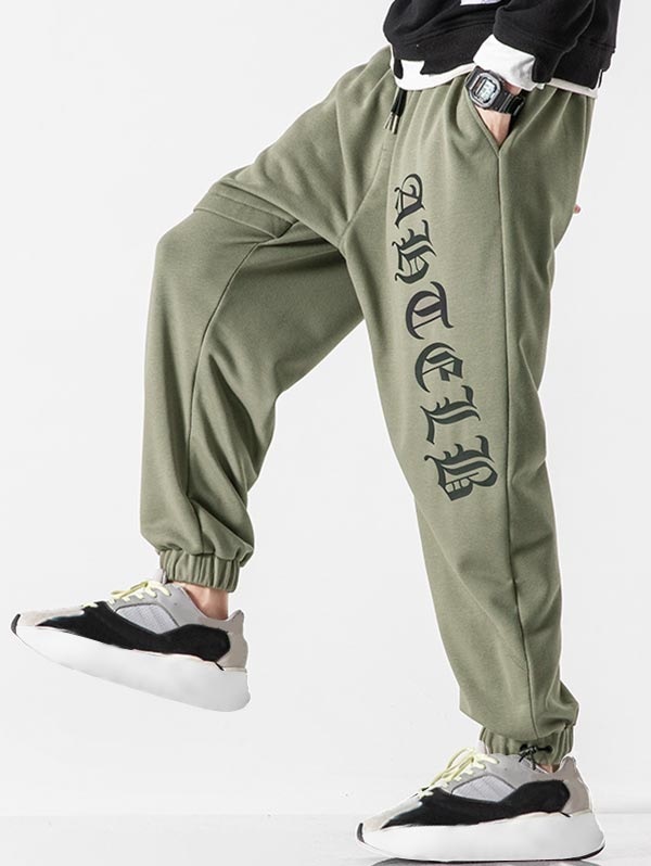 Zaful Buchstabedruck Elastische Taille Jogger Jogginghose | XS