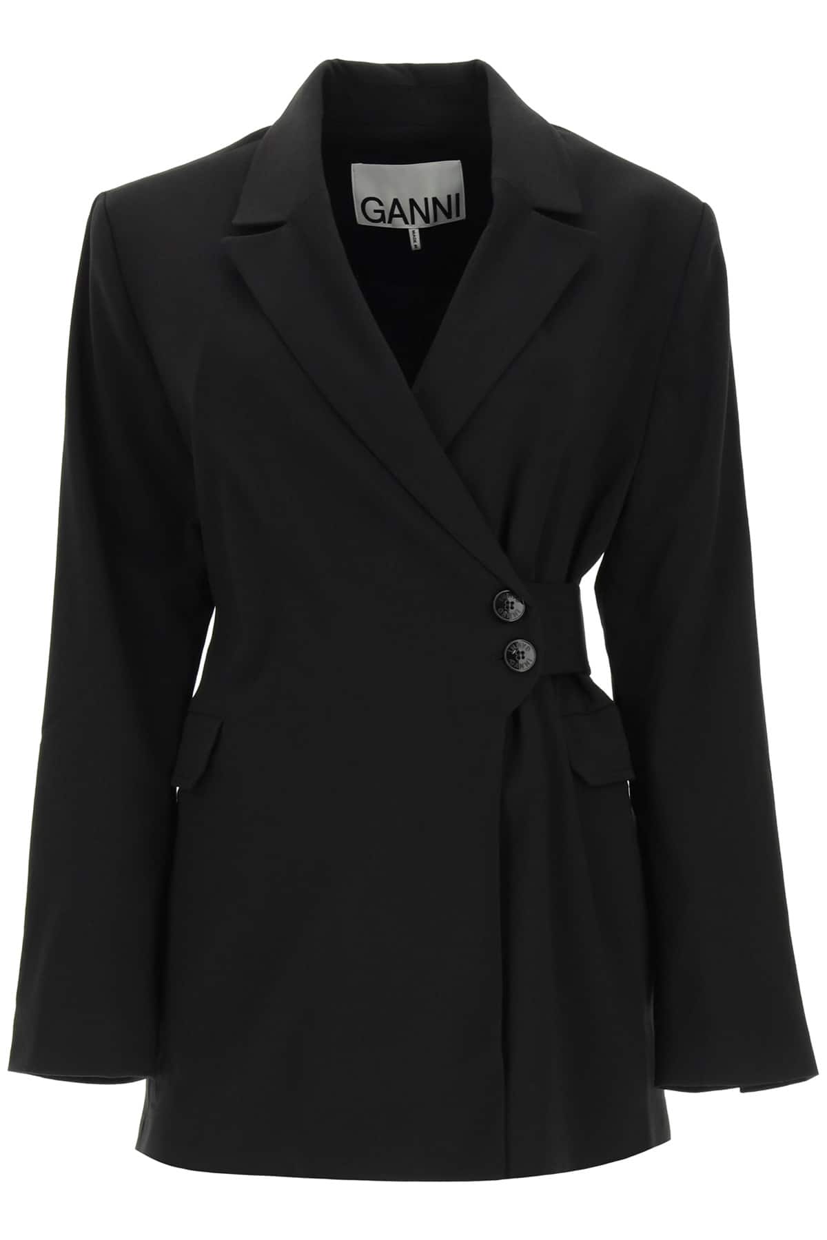 Ganni Women's Melange Suiting Jacket - Black - EU 34/UK 6