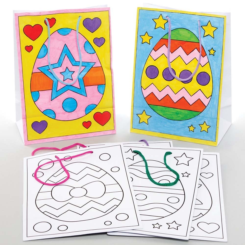 Easter Egg Colour-in Gift Bags (Pack of 8)