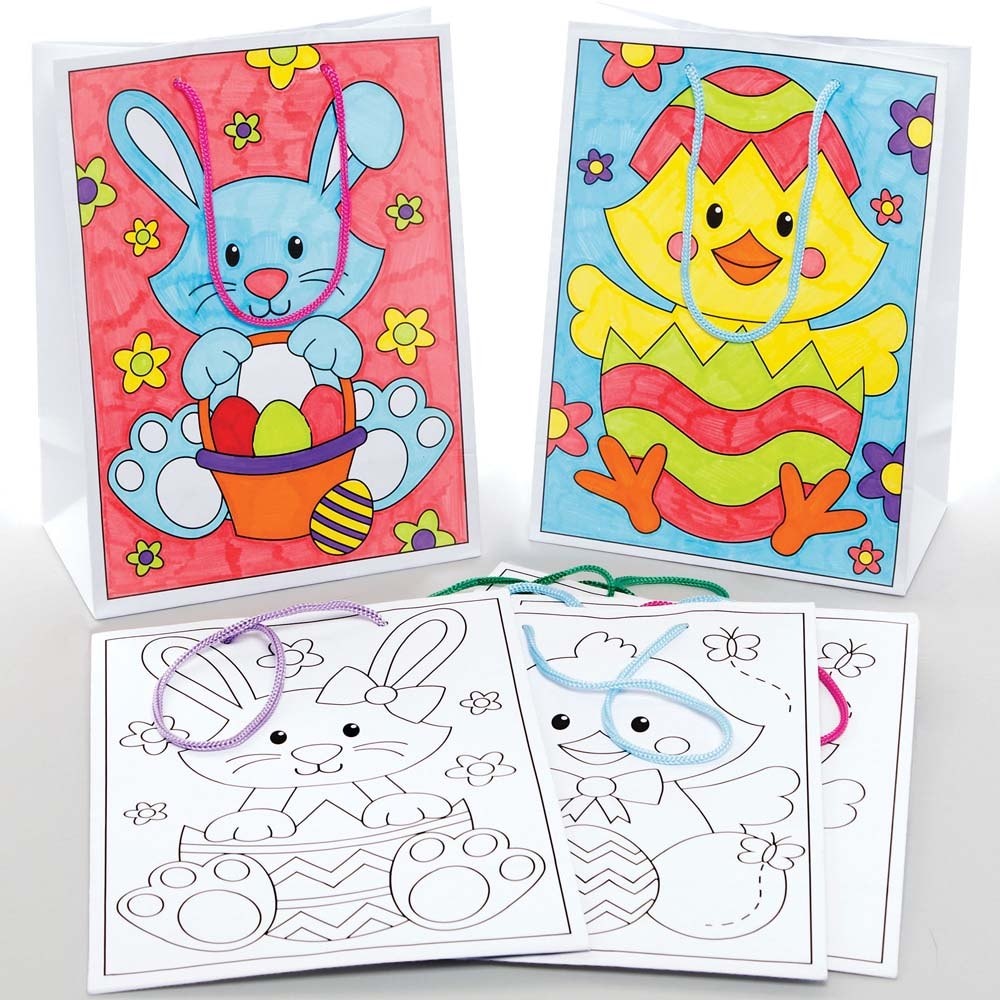 Easter Colour-in Gift Bags (Pack of 8)