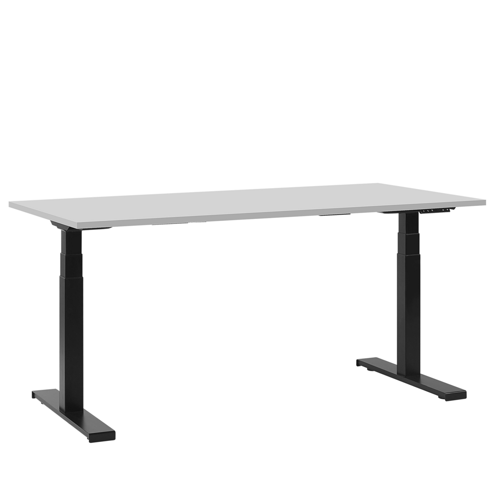 Beliani Bureau elektrisch verstelbaar grijs/zwart 160 x 72 cm DESTIN II