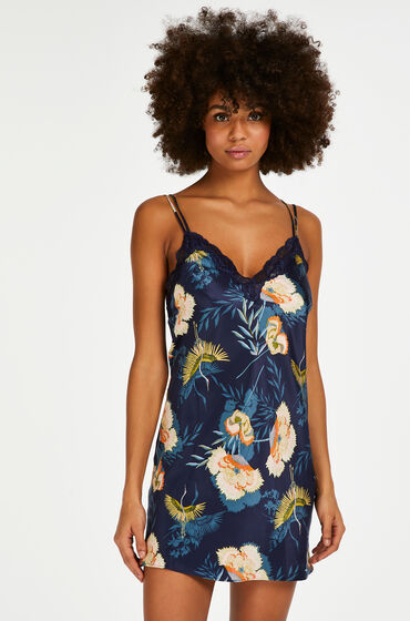 Hunkemöller Slipkleid Lotus Bird Blau L