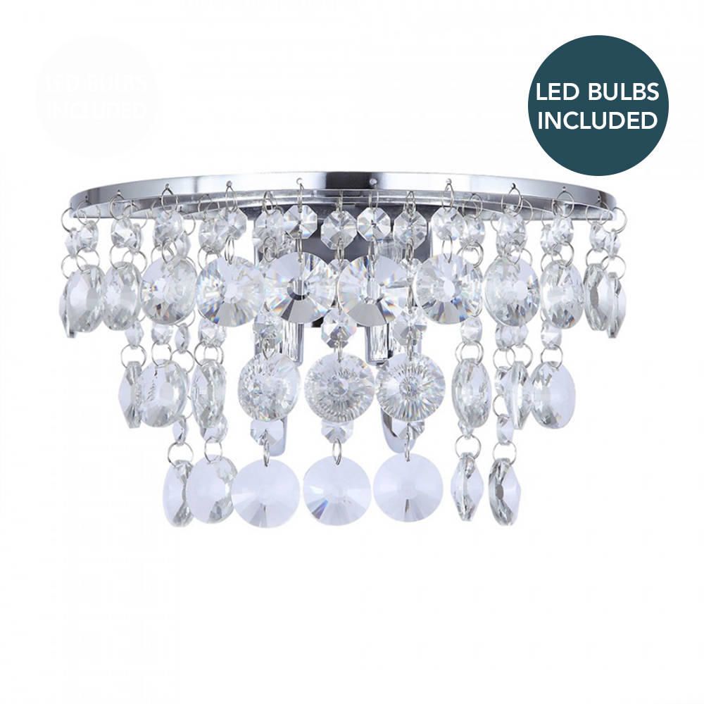 Montego Chrome Wall Light With LED Bulbs