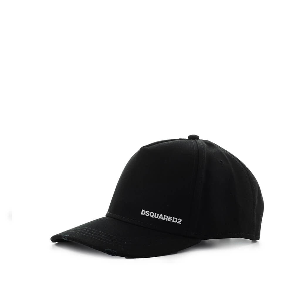 CAPPELLO DA BASEBALL NERO PATCH GIALLO DSQUARED2 