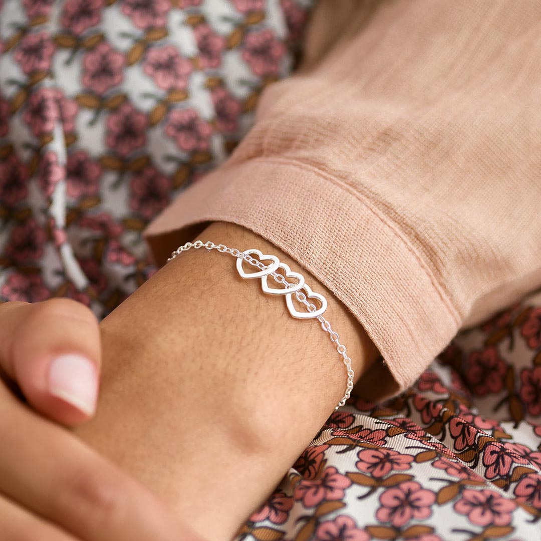 Bloom Boutique Open Heart Charm Personalised Bracelet