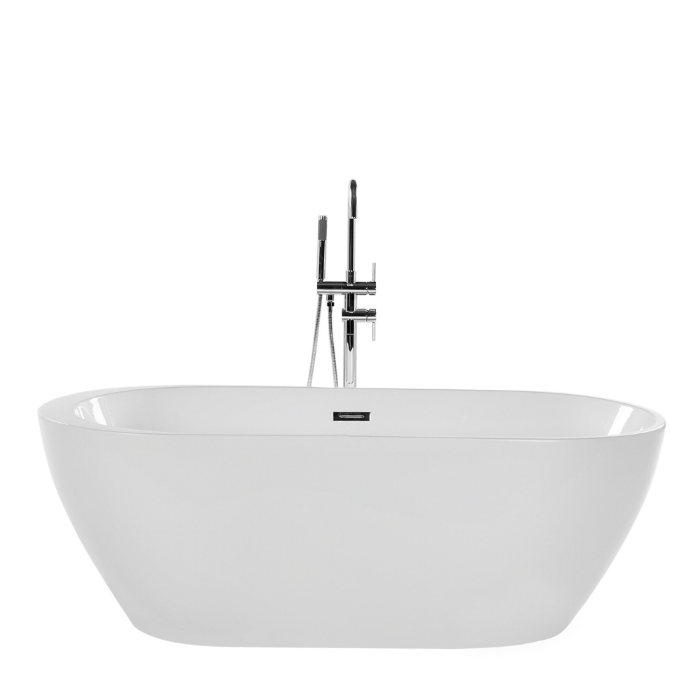 Beliani Badkuip vrijstaand wit 160 cm NEVIS II