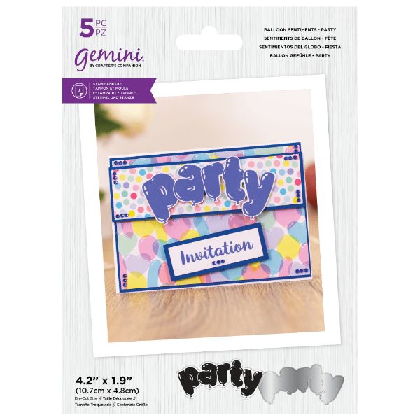 Gemini Balloon Sentiments Party Stamp & Die