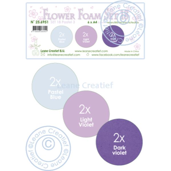 Leane Creatief Leane Creatief Flower Foam A4 Set 18 Pastel 3