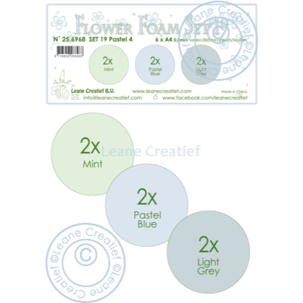 Leane Creatief Leane Creatief Flower Foam A4 Set 19 Pastel 4