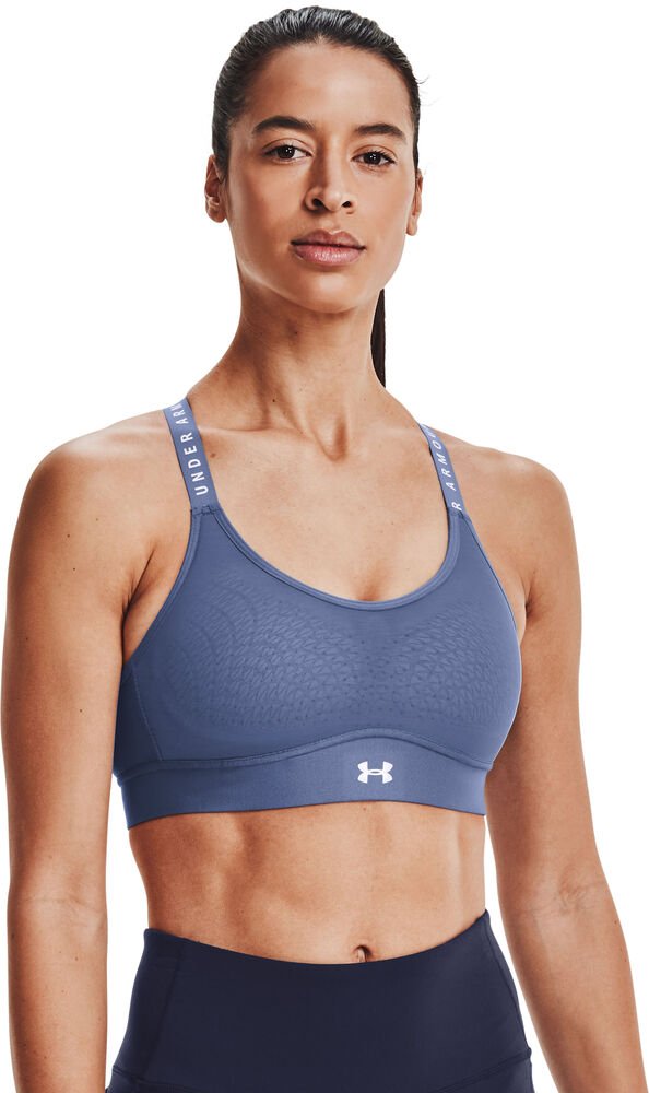 Under Armour - Sujetador deportivo de sujeción media UA Infinity para mujer - Mujer - Sujetadores deportivos - Azul - S