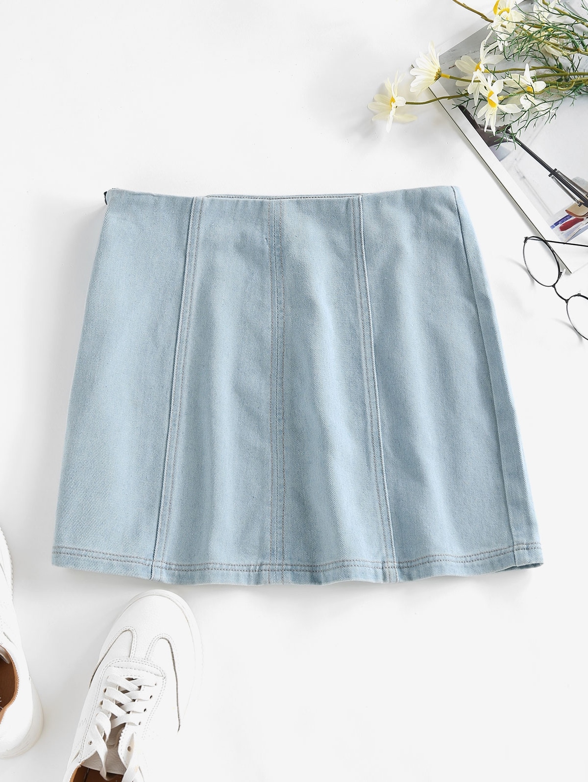 Zaful ZAFUL Plain Bodycon Denim Skirt | Women's | LIGHT BLUE | M