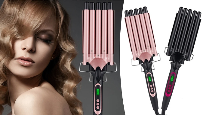 Magic Trend 5 Barrel Hair Curling Iron Wand with LCD Temperature Display - 2 Colours