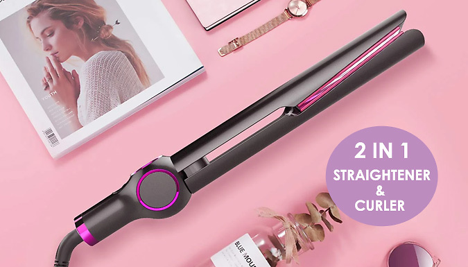 Magic Trend Ceramic 2-in-1 Hair Straightener & Twist-Plate Curler