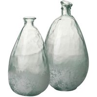 Parlane 2 Piece Iceberg Recycled Glass Vases Set | 2 Sizes | White