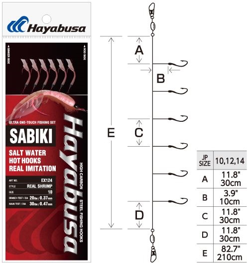 Hayabusa One Touch 6 Hook Sabiki Sea Rig