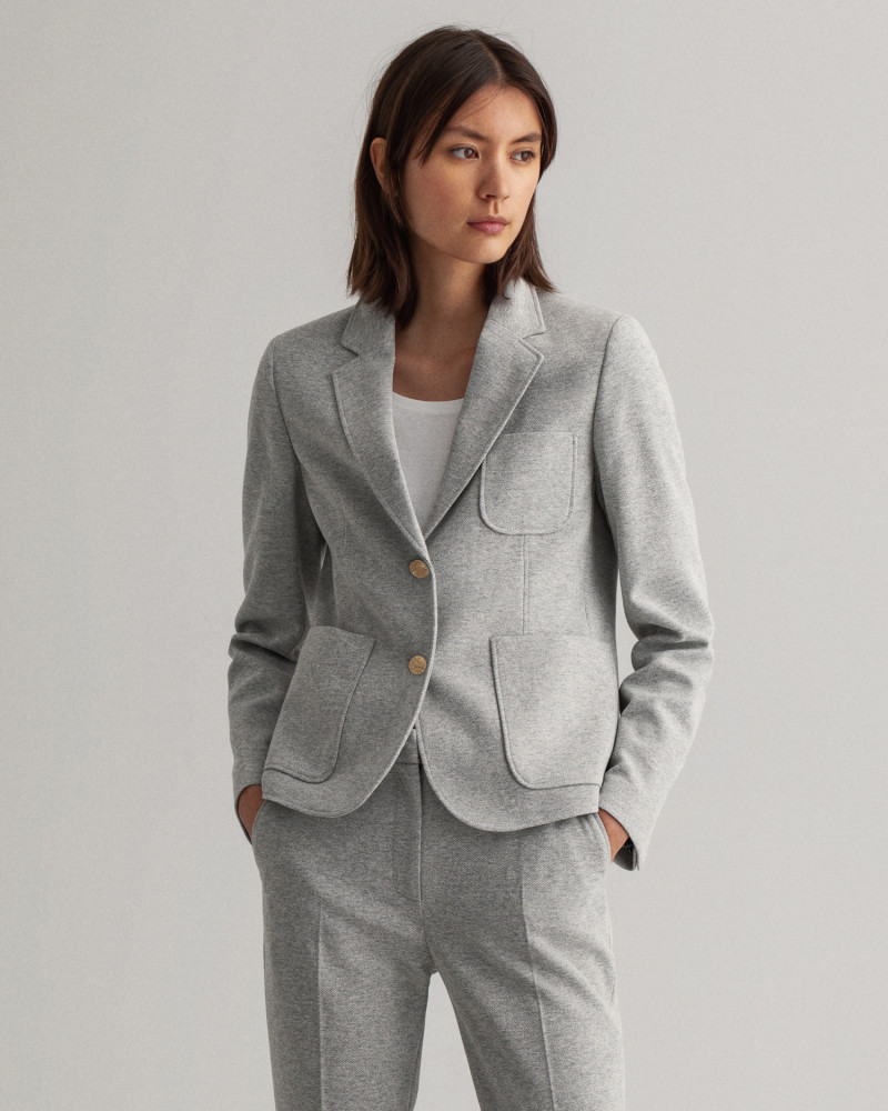 GANT Blazer Piqué Em Jersey Tech Prep Slim Fit | Feminina  GREY MELANGE  UK 6