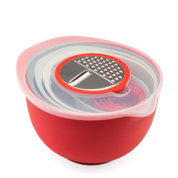 Cookshop 12 Piece Nested Mixing Bowls with Grater 