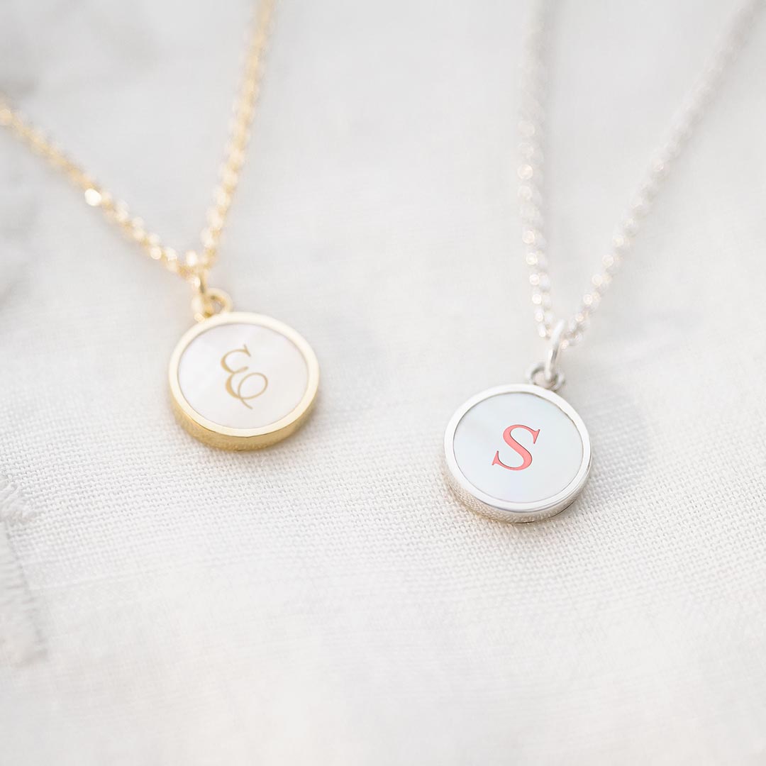 Bloom Boutique Mother Of Pearl Initial Personalised Necklace