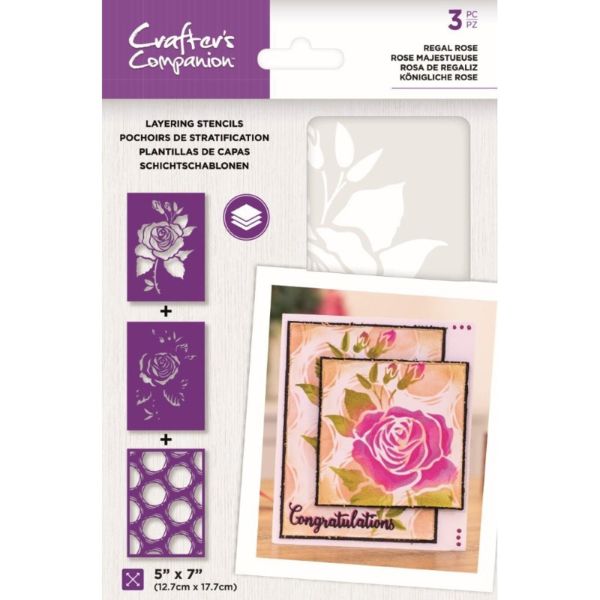 Crafter\'s Companion Crafter\'s Companion Regal Rose Layering Kaleidoscope Stencils