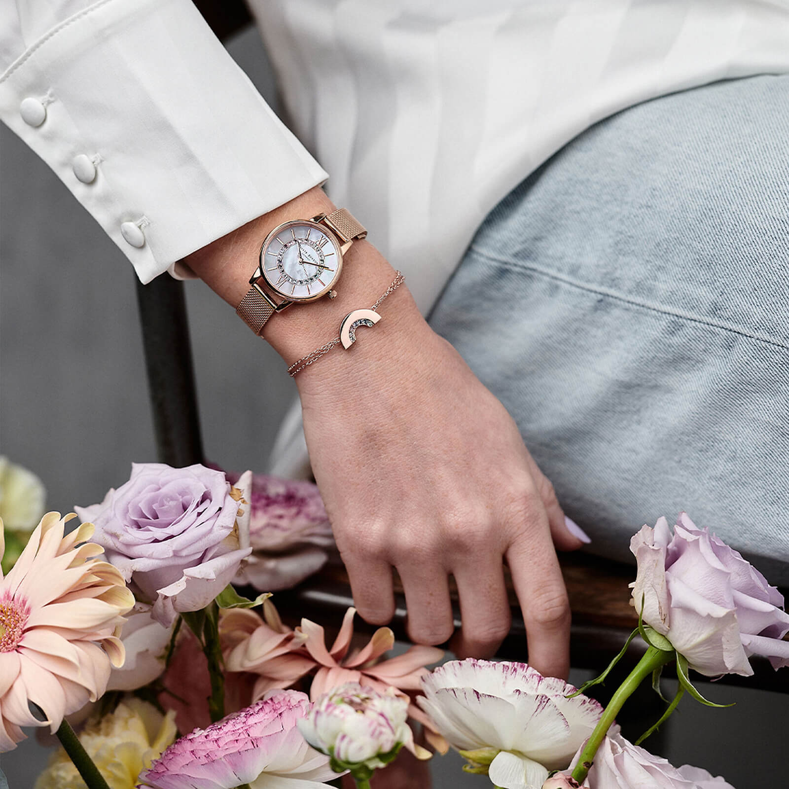 Olivia Burton Women's Rainbow Bracelet - Rose Gold