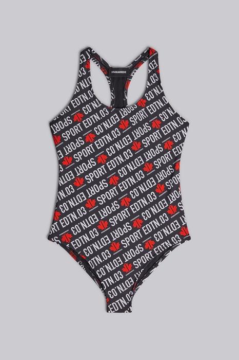 DSQUARED2 Kids Bañador de una pieza Negro Tamaño 10 80% Poliamida 20% Elastán