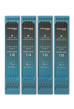 Drennan HTN Plate 6" Wide Gape Carp Hooks to Nylon