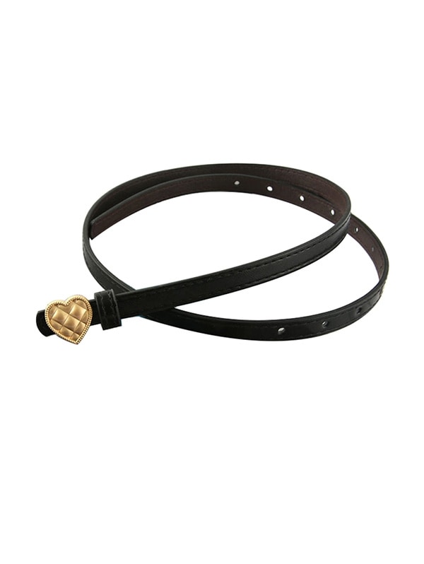 Zaful Matte Heart Shape Skinny Waist Belt | BLACK | ONESIZE