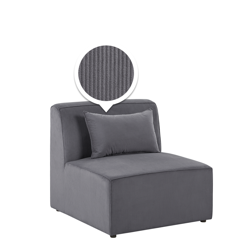 Beliani Middelstuk corduroy grijs LEMVIG