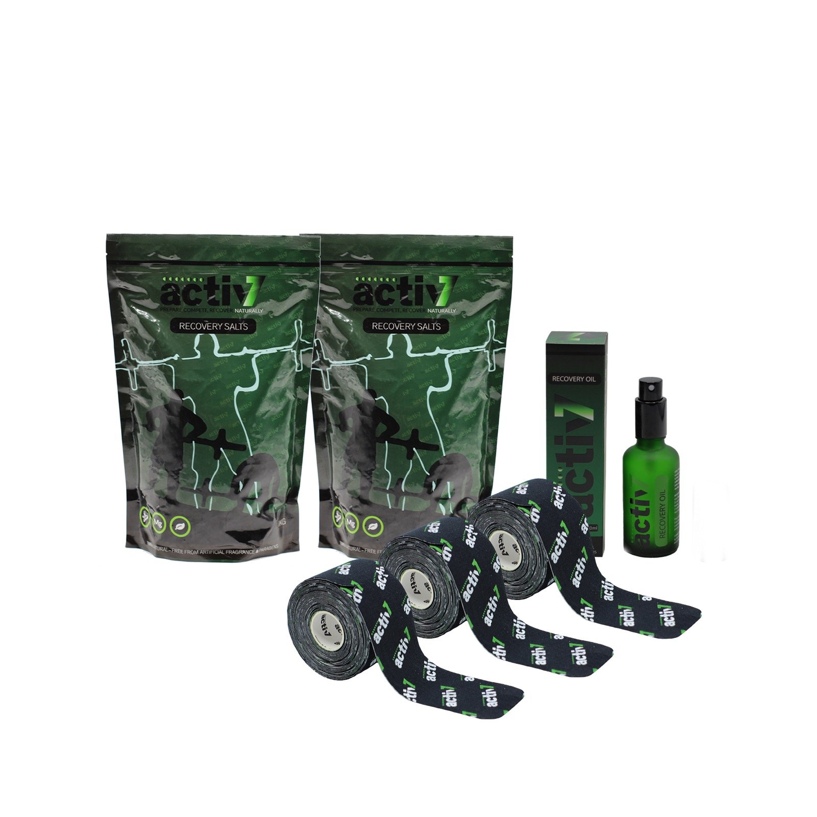Activ7 Recovery Oil, Bath Salt & Thumb Guards Bundle