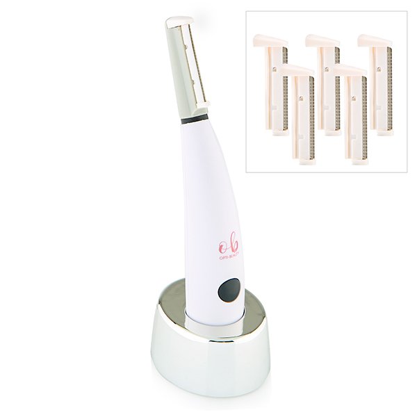 Opti-Beauty Facial Dermaplaning System for Exfoliation and Hair Removal with 6 Blades (USB) 