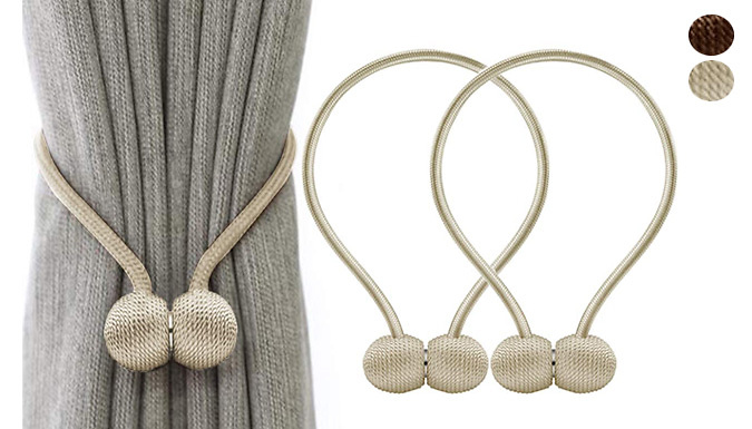 Magic Trend 2-Pack of Magnetic Curtain Tiebacks - 2 Colours
