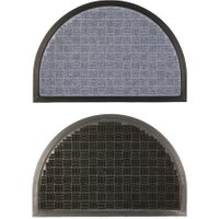 Nicola Spring Heavy Duty Half Moon Door Mats | 60 x 40cm | Grey/Black | Pack of 2