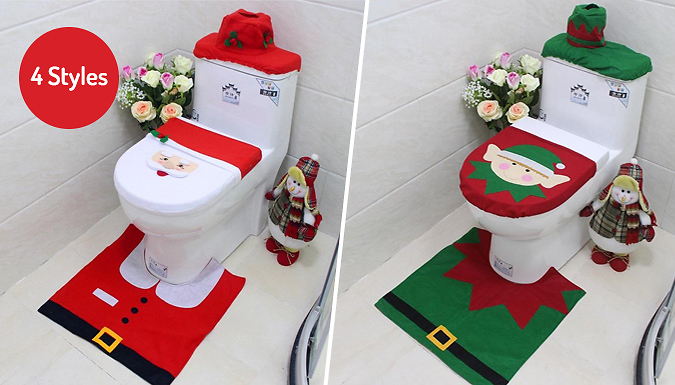 Fantasy Supply Christmas Toilet Decoration Set - 4 Designs