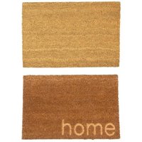 Nicola Spring Coir Door Mats | 60 x 40cm | Embossed Home | Pack of 2