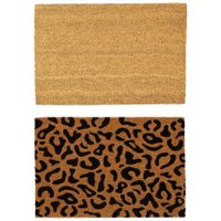Nicola Spring Coir Door Mats | 60 x 40cm | Leopard | Pack of 2