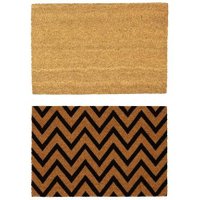Nicola Spring Coir Door Mats | 60 x 40cm | Zig Zag | Pack of 2