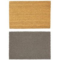 Nicola Spring Coir Door Mats | 60 x 40cm | Brown/Grey | Pack of 2
