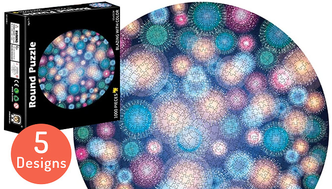 Domosecret 1000-Piece Round Jigsaw Puzzle - 5 Options