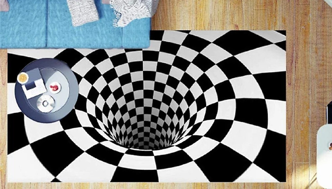 Domosecret Optical Illusion Black and White Rug - 5 Sizes